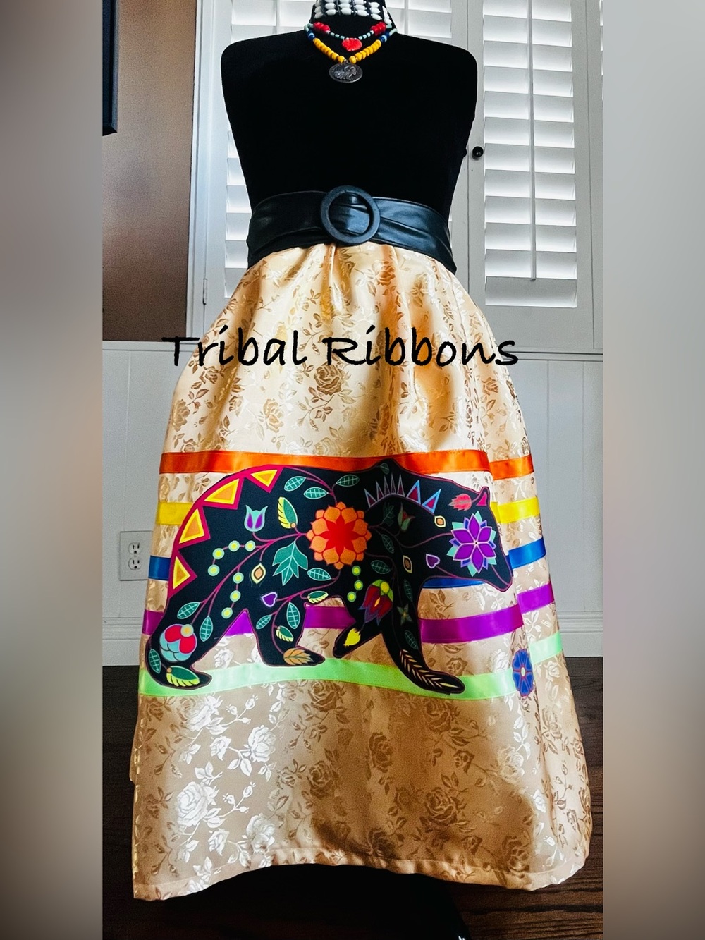 First Nation- Native American Jacquard Ribbon Skirt Will custom fit waist